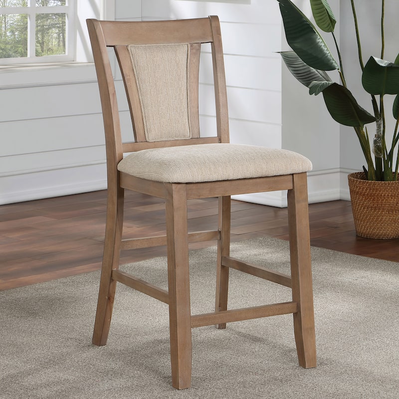 Furniture of America Dionne Transitional Natural Upholstered Counter Height Dining Chair (Set of 2) - Natural Tone