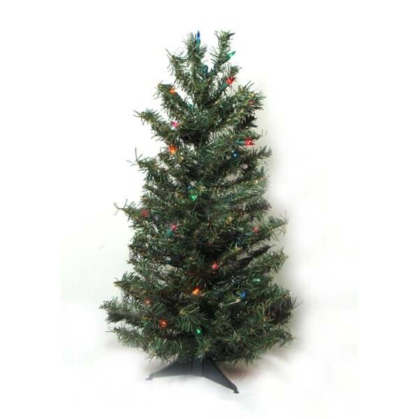 Shop 2 Pre Lit Canadian Pine Artificial Christmas Tree Multi Lights Overstock 18875146