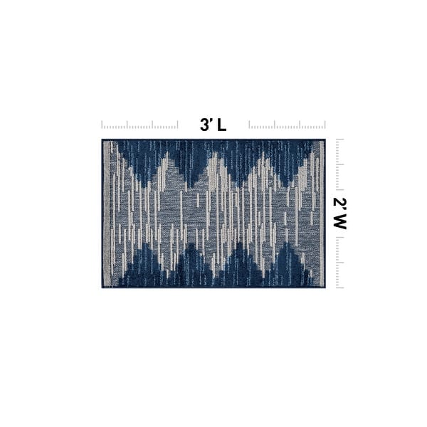 dimension image slide 0 of 2, World Rug Gallery Geometric Indoor/Outdoor High-Low Area Rug