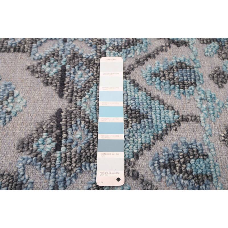 ECARPETGALLERY Hand-knotted Tangier Light Blue Wool Rug - 5'5 x 7'6