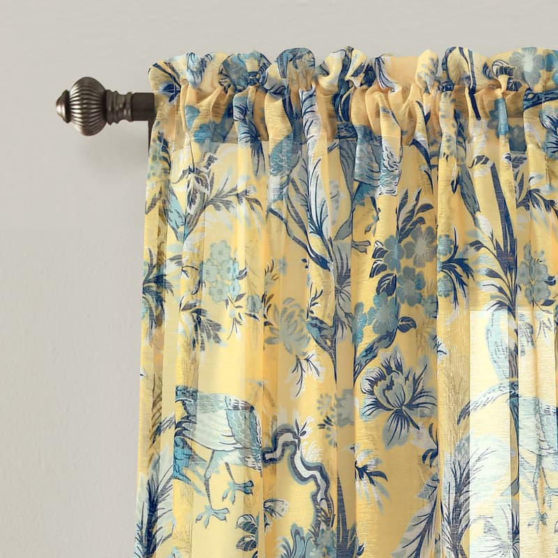 Lush Decor Dolores Sheer Window Curtain Panel Pair - 84" x 52"