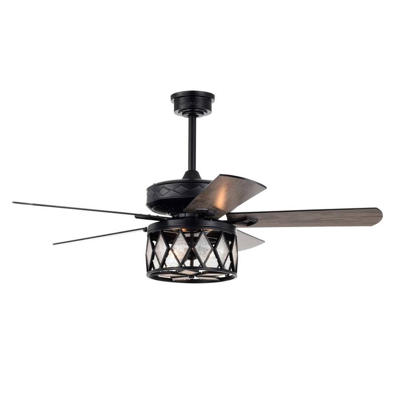 Jescha 52 Inch Matte Black Oil rubbed Finish Traditional Style Ceiling Fan with Remote