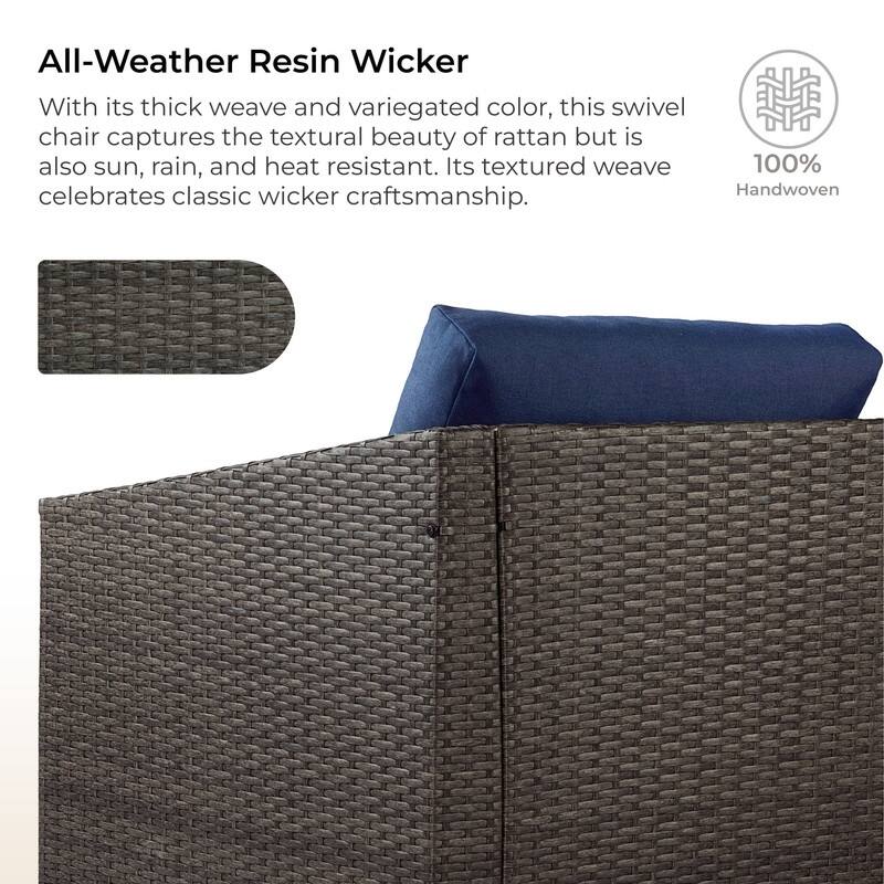 Oakley Outdoor Wicker Patio Furniture Swivel Chair