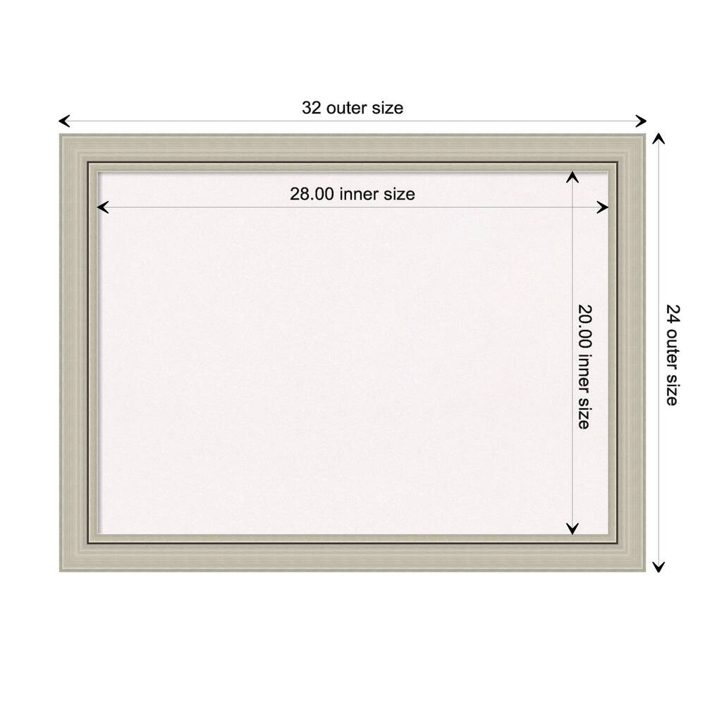 Romano Narrow Wood Framed White Corkboard Bulletin Board
