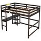 preview thumbnail 33 of 57, Comprehensive Design Full Size Loft Bed with Desk,Shelves and Ladder