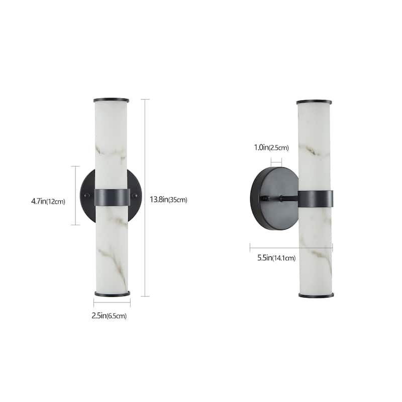 Set of 2 Resin Imitation Marble Texture Wall Light