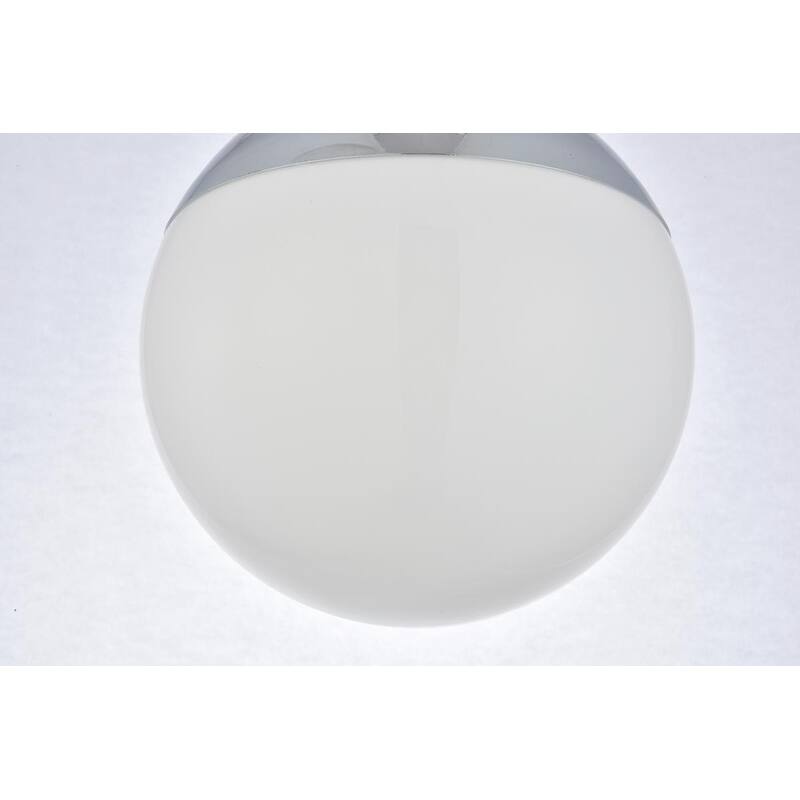 1-Light Frosted White Glass Pendant