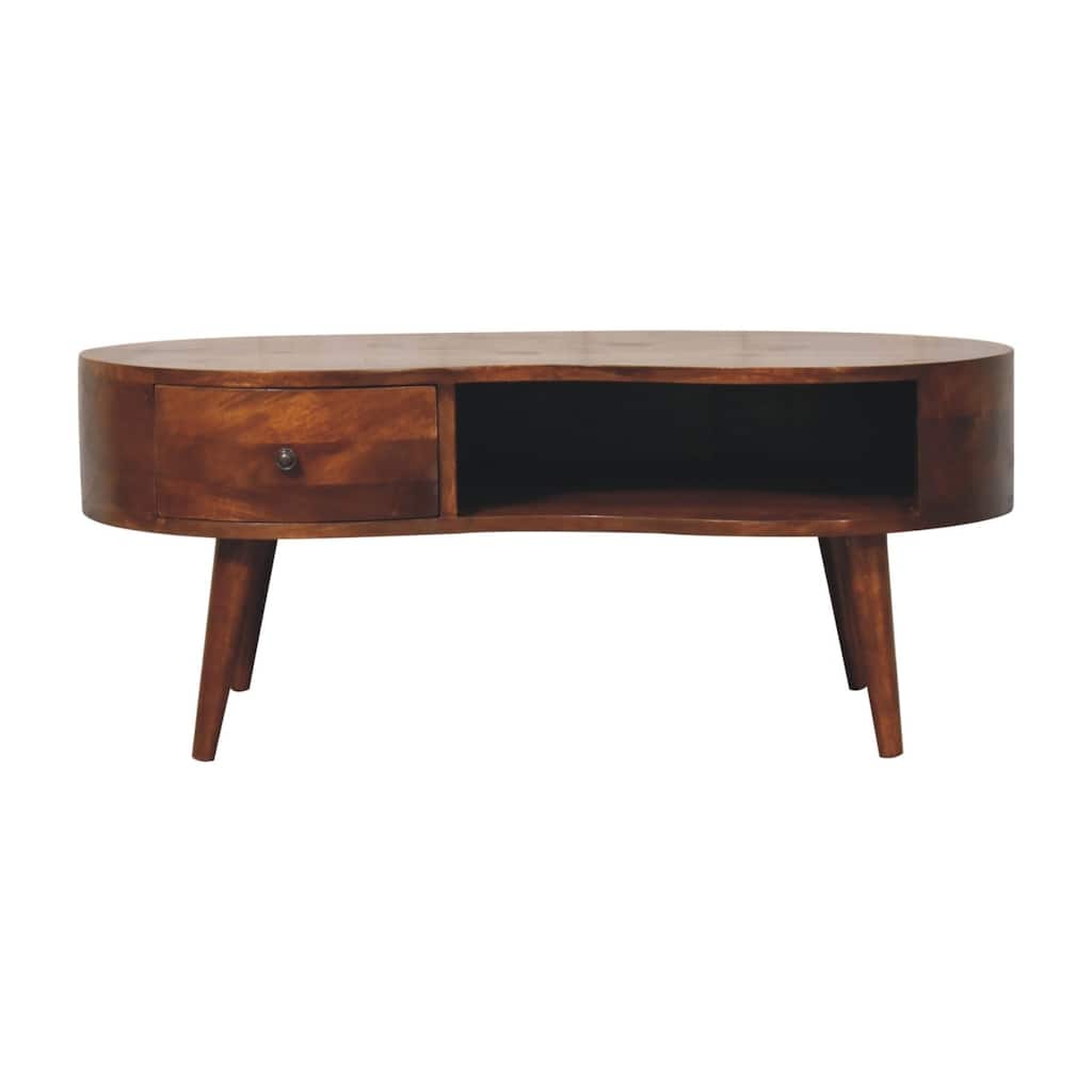 Artisan Furniture Solid Wood Large Chestnut Wave Coffee Table