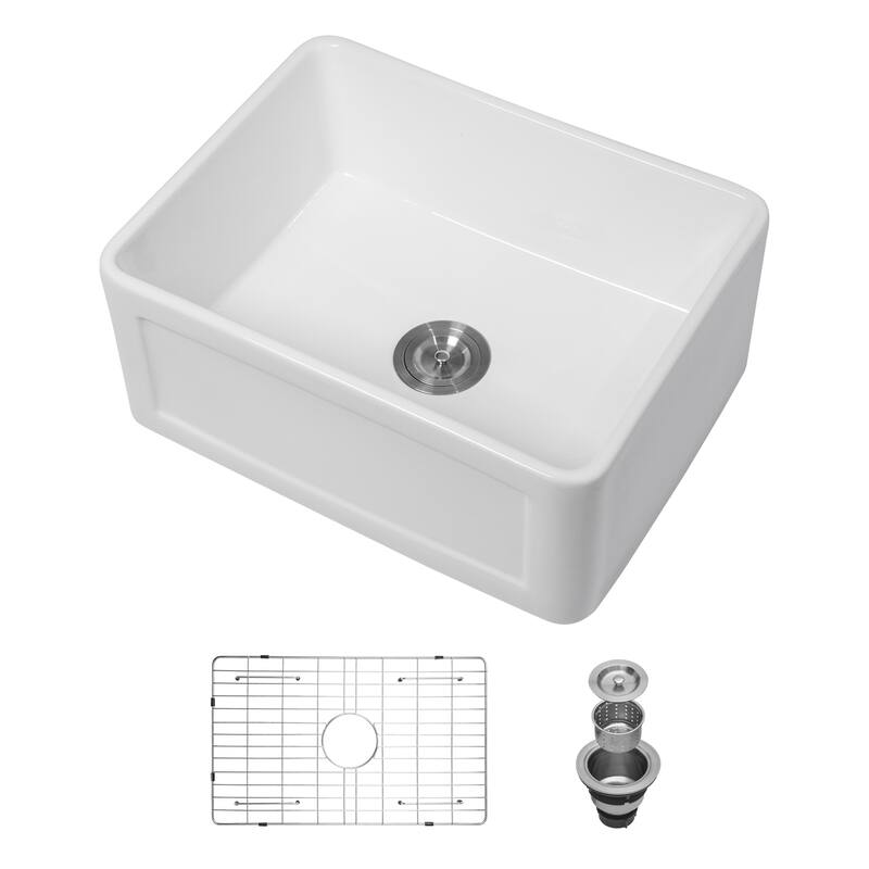 24 inch Kitchen Single Bowl Farmhouse Sink Rectangular Vessel Sink