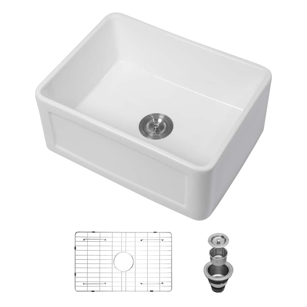 24 inch Kitchen Single Bowl Farmhouse Sink Rectangular Vessel Sink