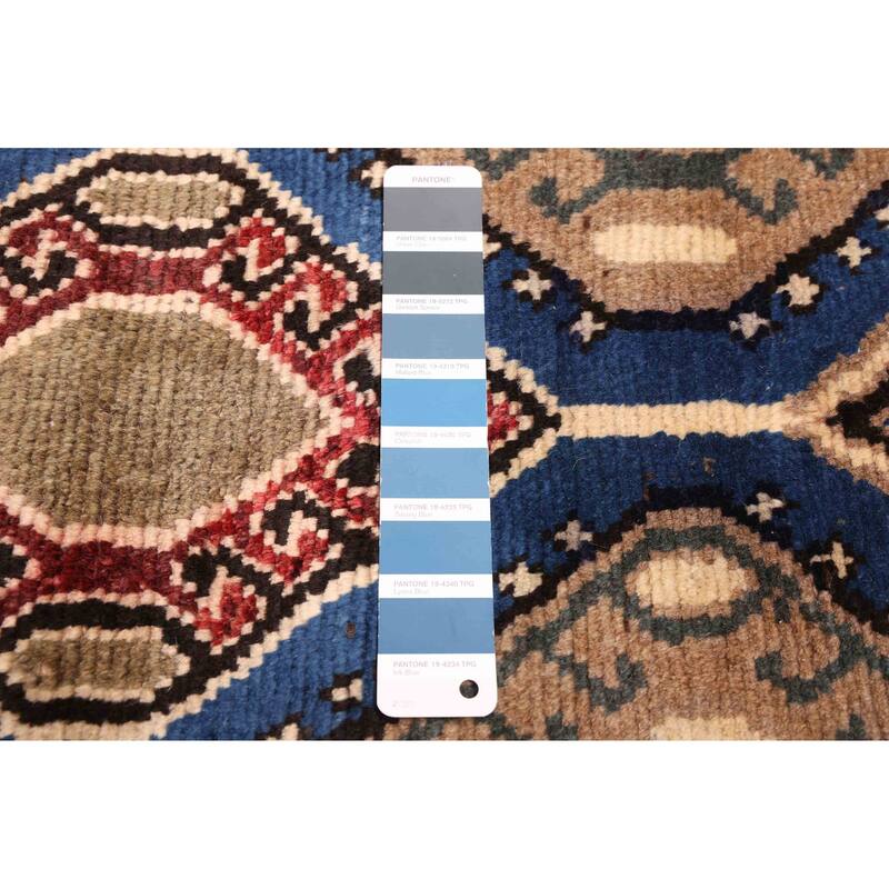 ECARPETGALLERY Hand-knotted Melis Vintage Blue Wool Rug - 4'0 x 6'7