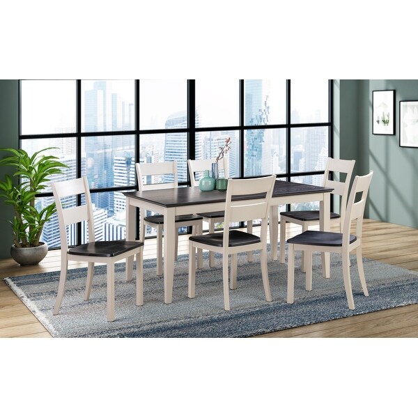 Abbyson Ashford 7 Piece Wood Dining Set. Opens flyout.
