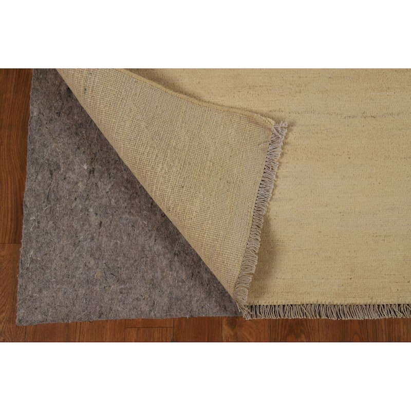 Modern Gabbeh Oriental Rug Handmade Beige Wool Carpet - 4'11"x 6'8"