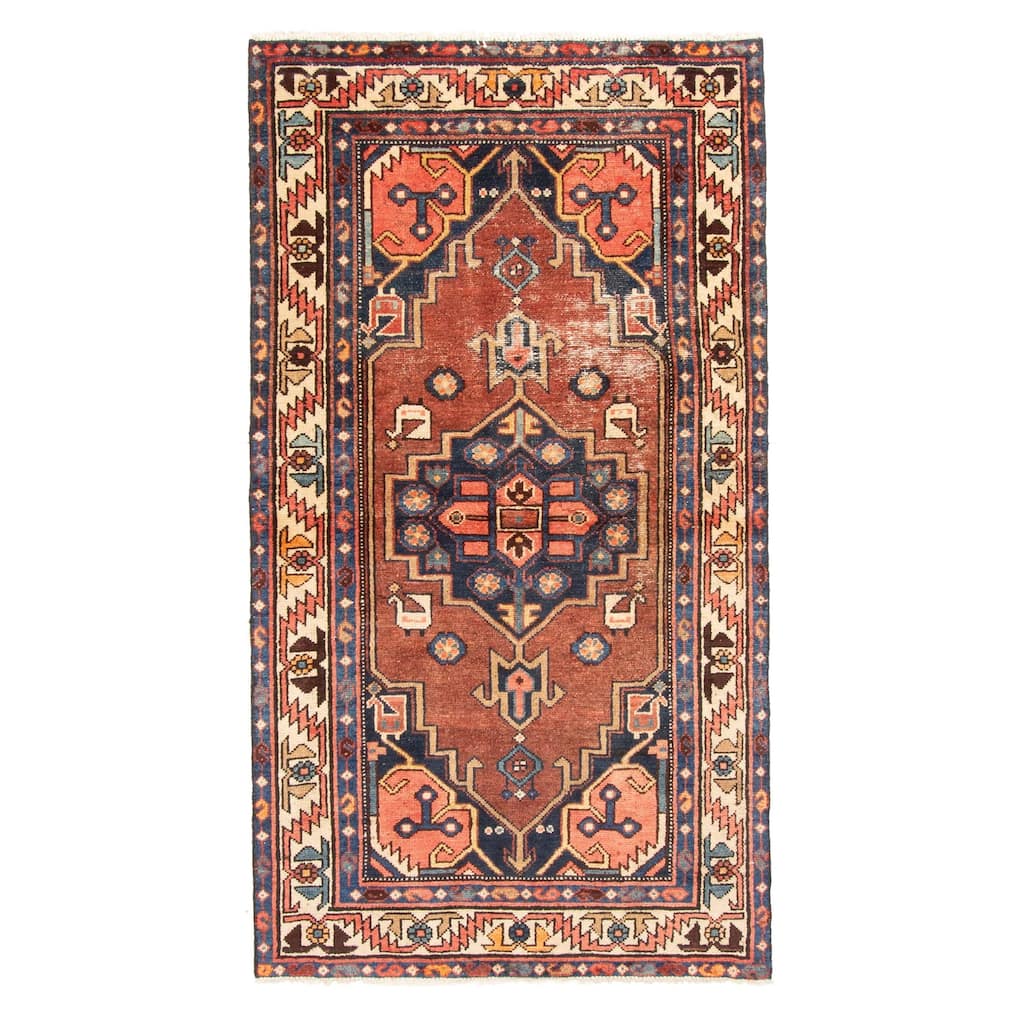 ECARPETGALLERY Hand-knotted Konya Anatolian Dark Red Wool Rug - 3'3 x 6'0