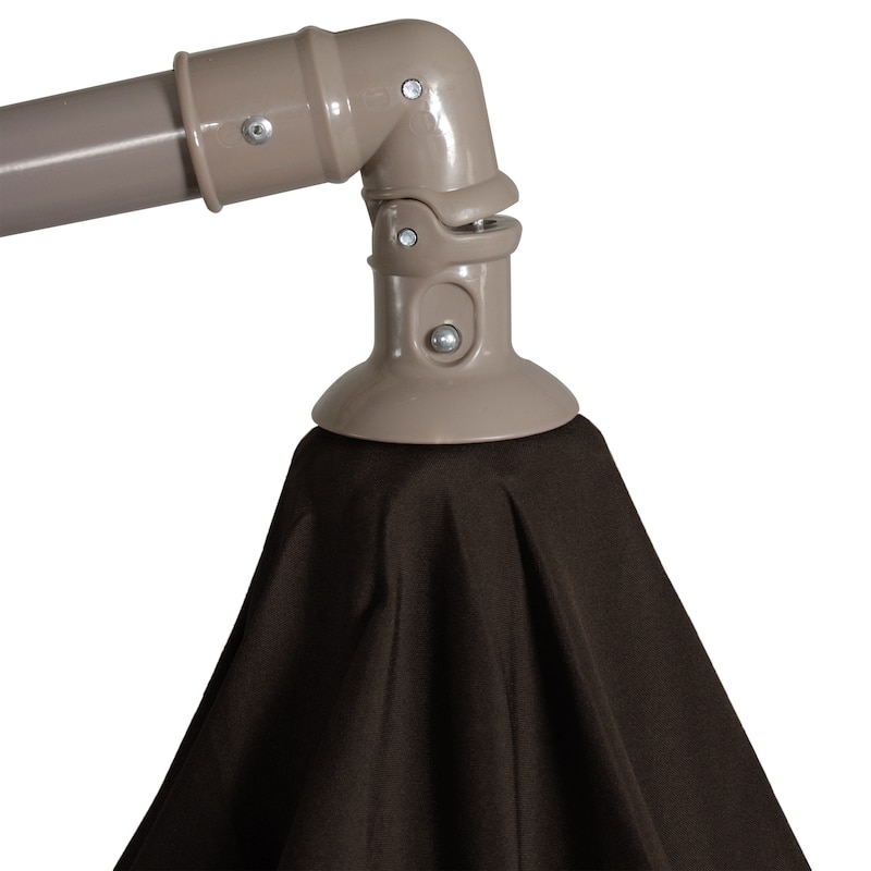 10ft Offset Outdoor Patio Umbrella with Hand Crank Brown
