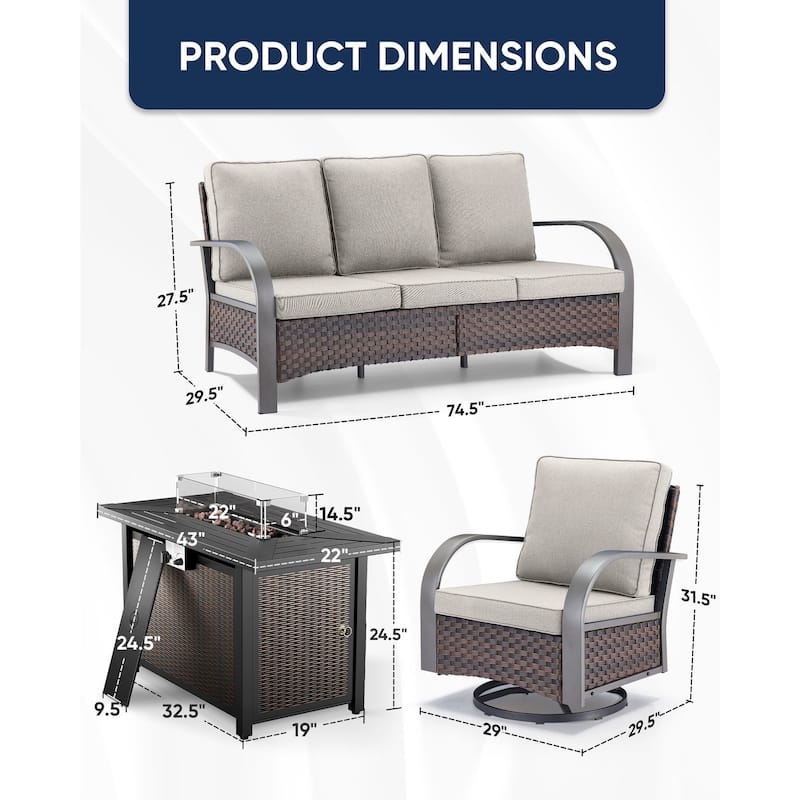 Pocassy Outdoor Patio Furniture Set