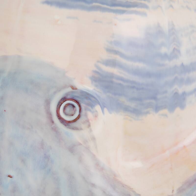 Stoneware Planter with Octopus Detail in Reactive Glaze - 8.75"L x 7.88"W x 8.25"H