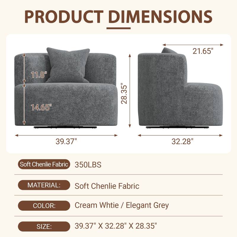 Accent Chair with Pillow, Modern Living Room Chairs