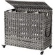 3-Section Laundry Basket with Lid, 140L Laundry Hamper with 3 Removable ...