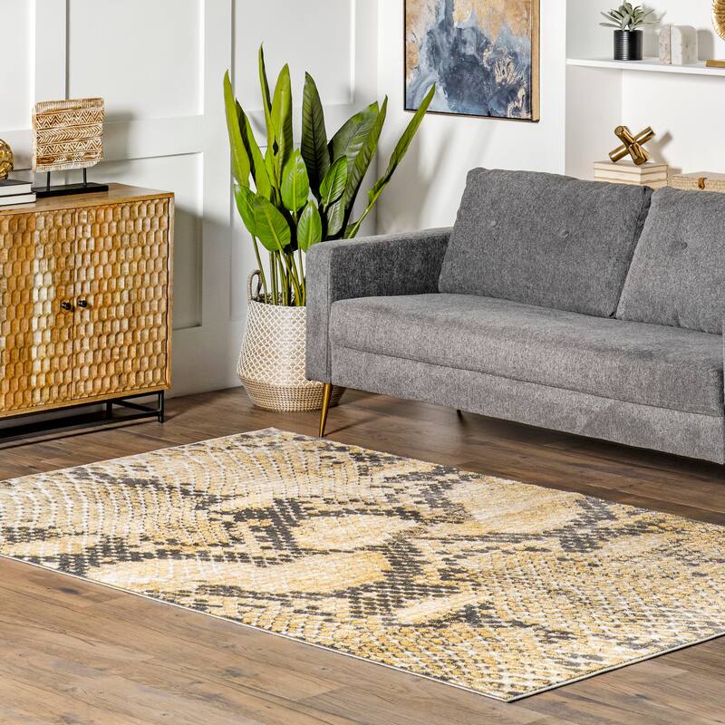 Nuloom Alexandrine Modern Snake Print Area Rug - 8' x 10' - Beige