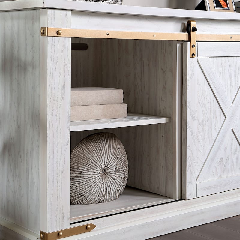 Furniture of America Cordone Farmhouse 72-inch Wood Multi-storage TV Console