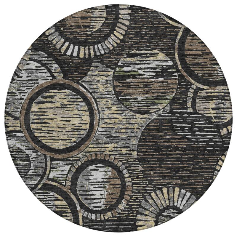 Machine Washable Indoor/ Outdoor Modern Grover Chantille Rug