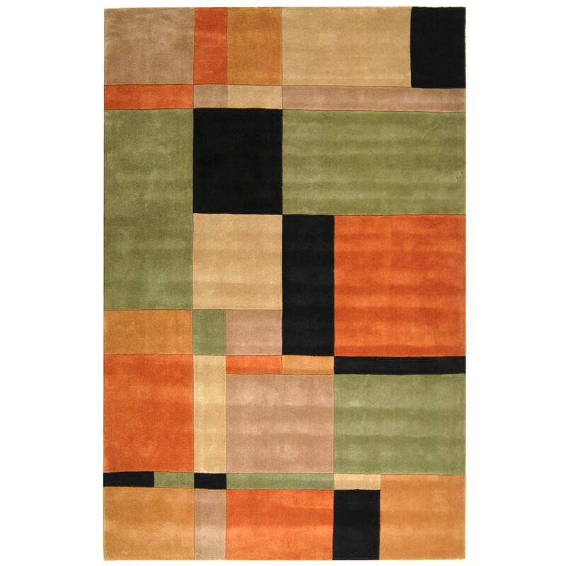 SAFAVIEH Handmade Rodeo Drive Ally Mid-Century Modern Abstract Wool - 5' x 8' - Blue/Multi - Runner/Rectangle