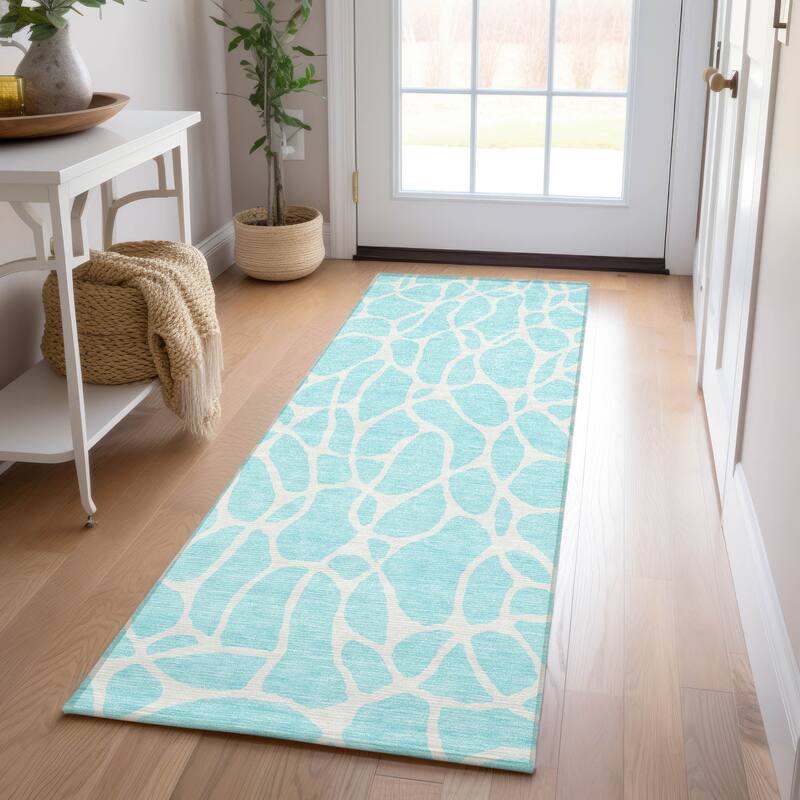 Machine Washable Indoor/ Outdoor Modern Chantille Rug