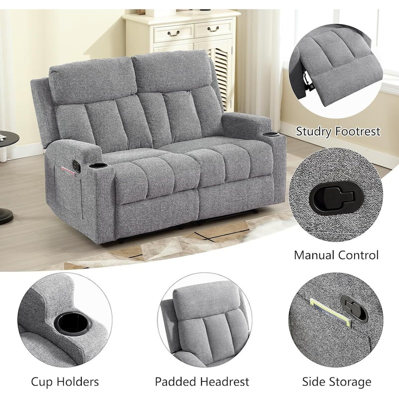 Recliner Sofa for Living Room, Extra Wide Modern Overstuffed 1/2/3 Seat Reclining Manual Sofa Chair