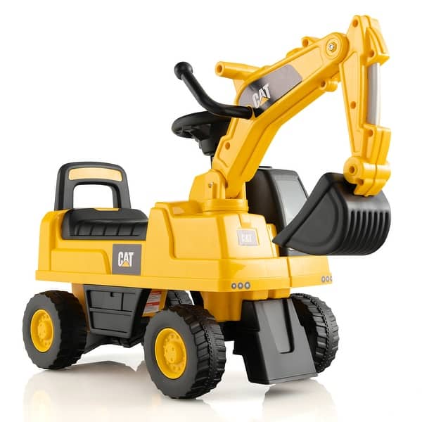 slide 2 of 10, Costway Licensed Caterpillar Kids Rid-On Digger Excavator Toy with - See Details Yellow - See Details
