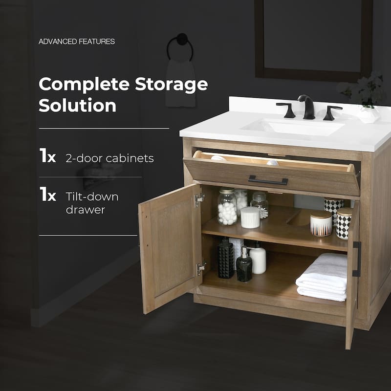 OVE Decors Bailey Bathroom Vanity with Power Bar