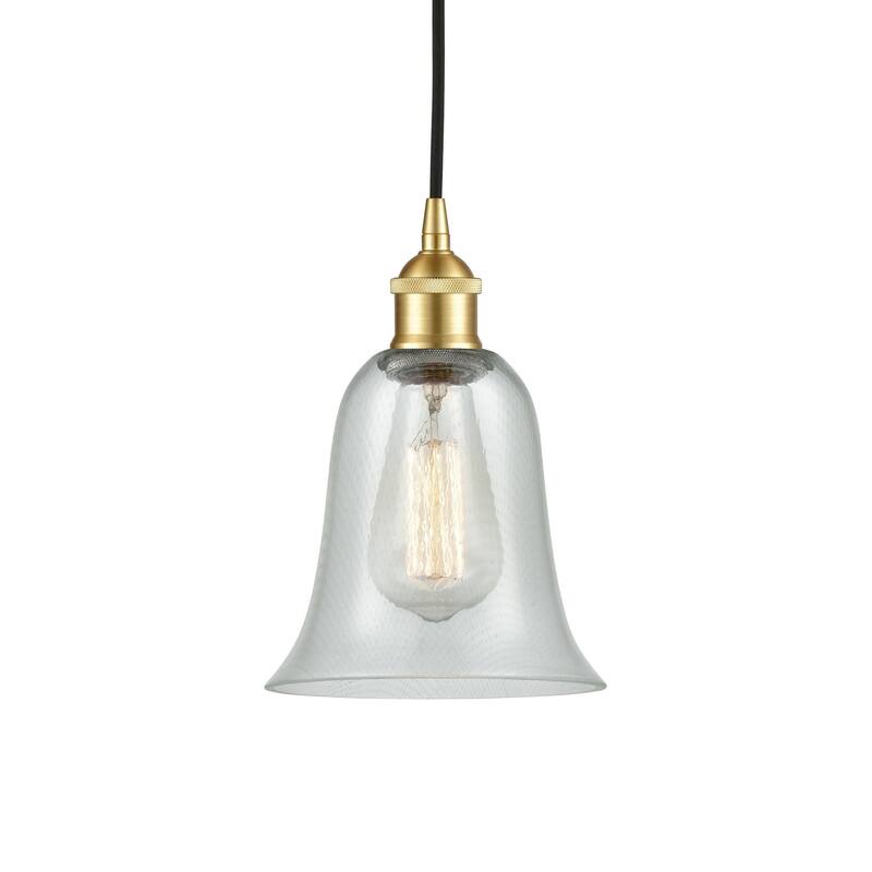 Innovations Lighting 616-1P-12-6 Hanover Pendant Hanover 6" Wide Mini - Satin Gold / Fishnet