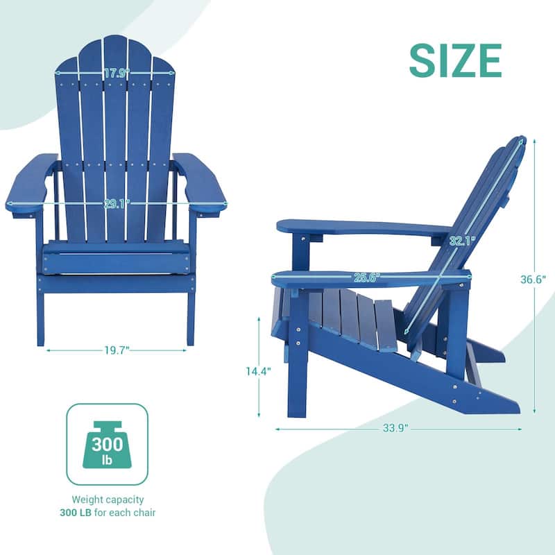 BONOSUKI Outdoor Faux Wood HIPS Patio Adirondack Chair