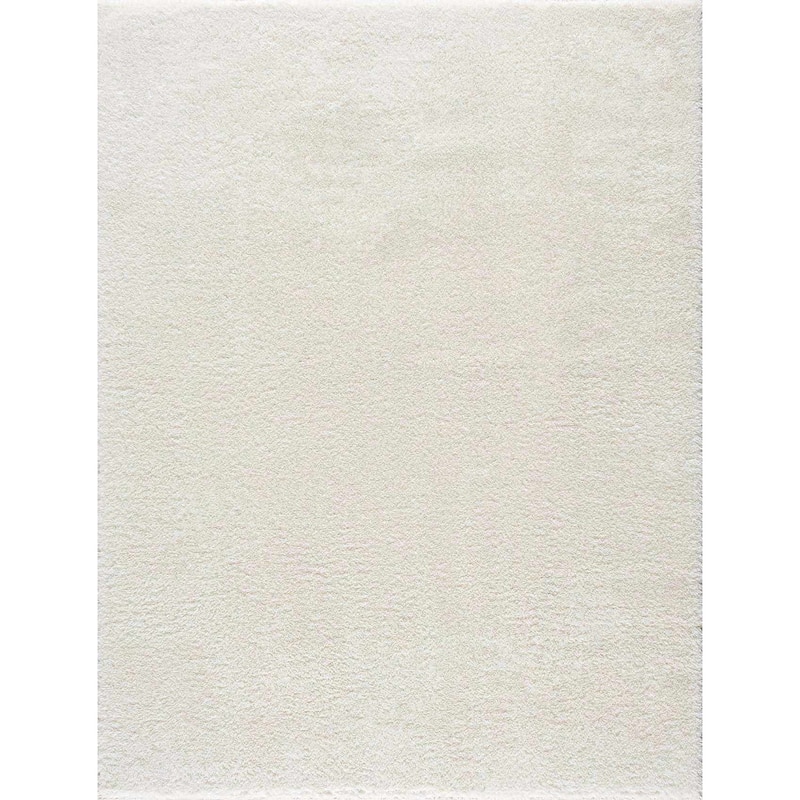Hauteloom Heavenly Solid Shag Shaggy High Pile Area Rug - 7'10" x 10' - Beige/Cream