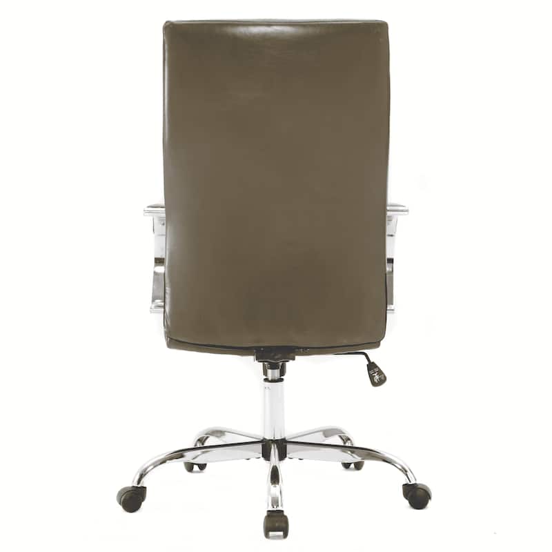Sonora Ergonomic High Back Leather Office Chair with Lumbar Support, Adjustable Height, Tilt Lock, Chrome Frame & Swivel Casters