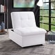 preview thumbnail 2 of 11, Kathleen Contemporary Faux Leather Tufted Adjustable Accent Chair by Porch & Den White