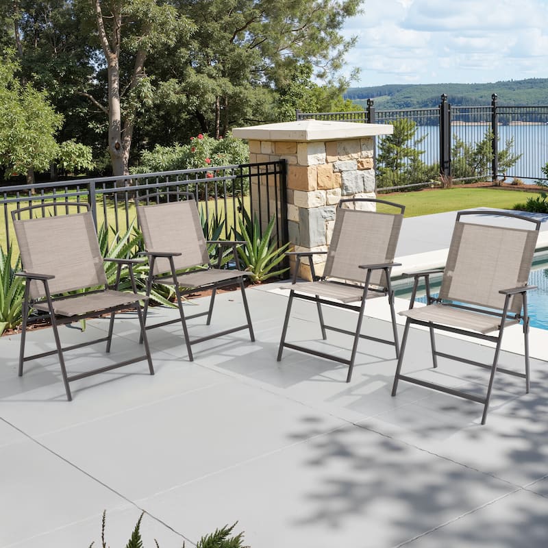 VredHom 4PC Patio Folding Outdoor Dining Chairs