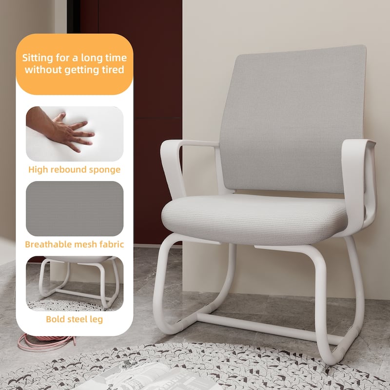 Roomfitters Minimalist Modern Office Chair - Metal Frame, Soft & Comfortable, Home & Office Use
