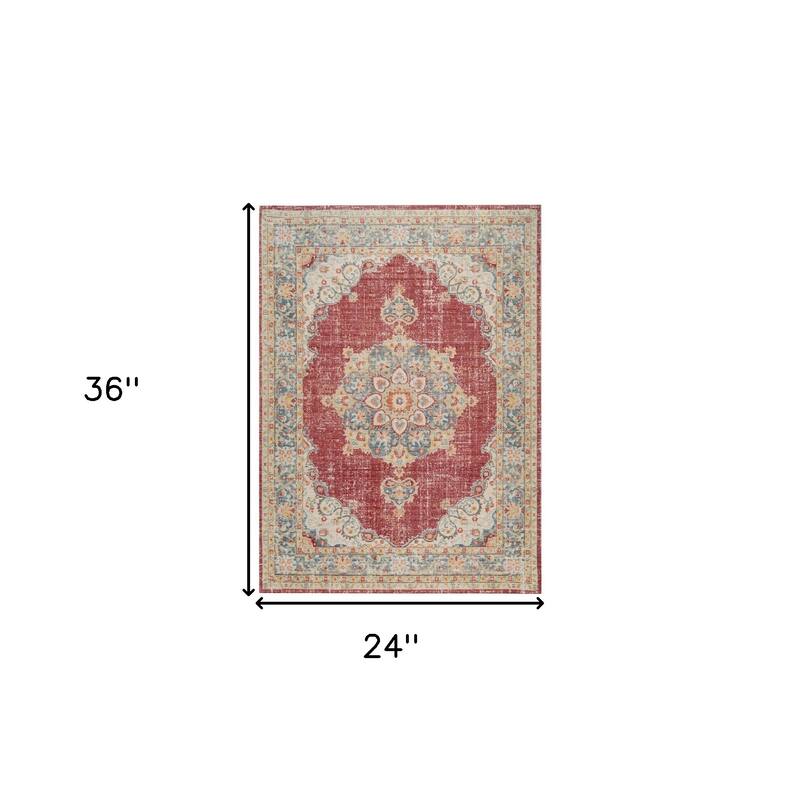 Power Loomed Distressed Area Rug - 2' x 3'
