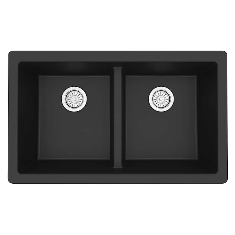 Karran USA QU-810 32" Undermount Double Equal Bowl Quartz/Granite