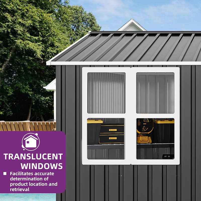 9.5 ft. W x 9.5 ft. D Metal Outdoor Storage Shed with Window