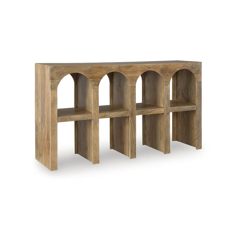 Signature Design by Ashley Luzmanacy Natural Brown Console Sofa Table - 52" W x 14" D x 30" H