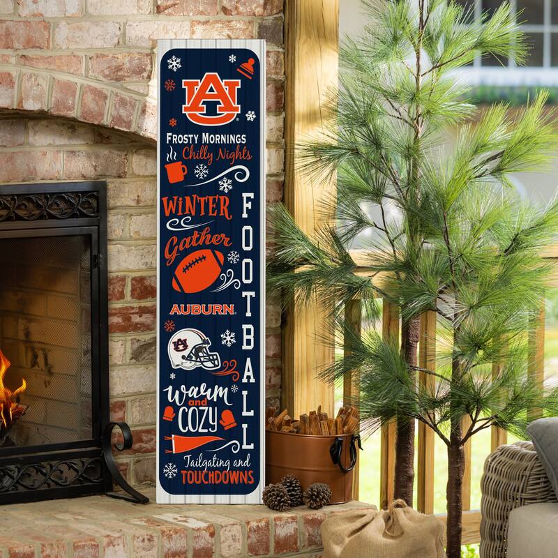 47" Double Sided Seasonal Porch Leaner, Auburn University - 47" x 11.25" - Winter