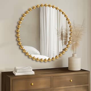Madison Park Signature Marlowe Beaded Round Wall Mirror