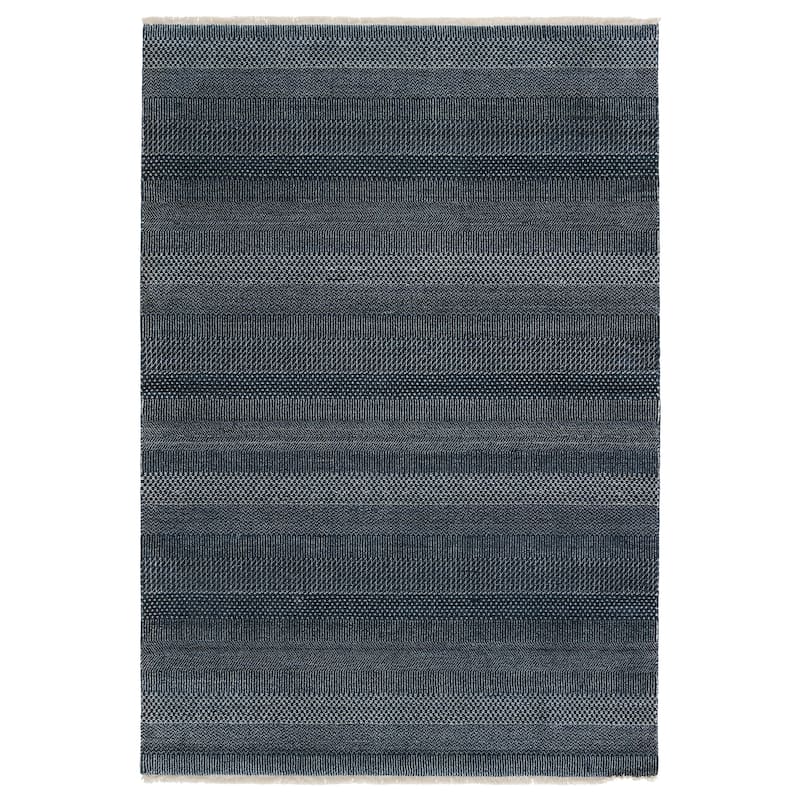 Lander Tribal Area Rug - 8'X10' - Dark Blue/Ivory - Rectangle