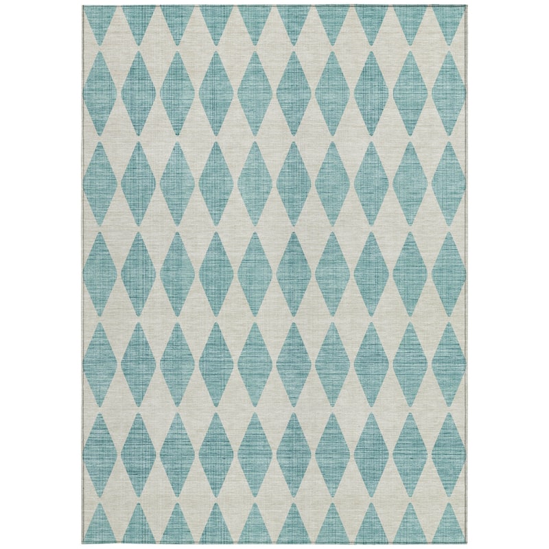 HomeRoots Geometric Transitional Rectangle Outdoor Rug
