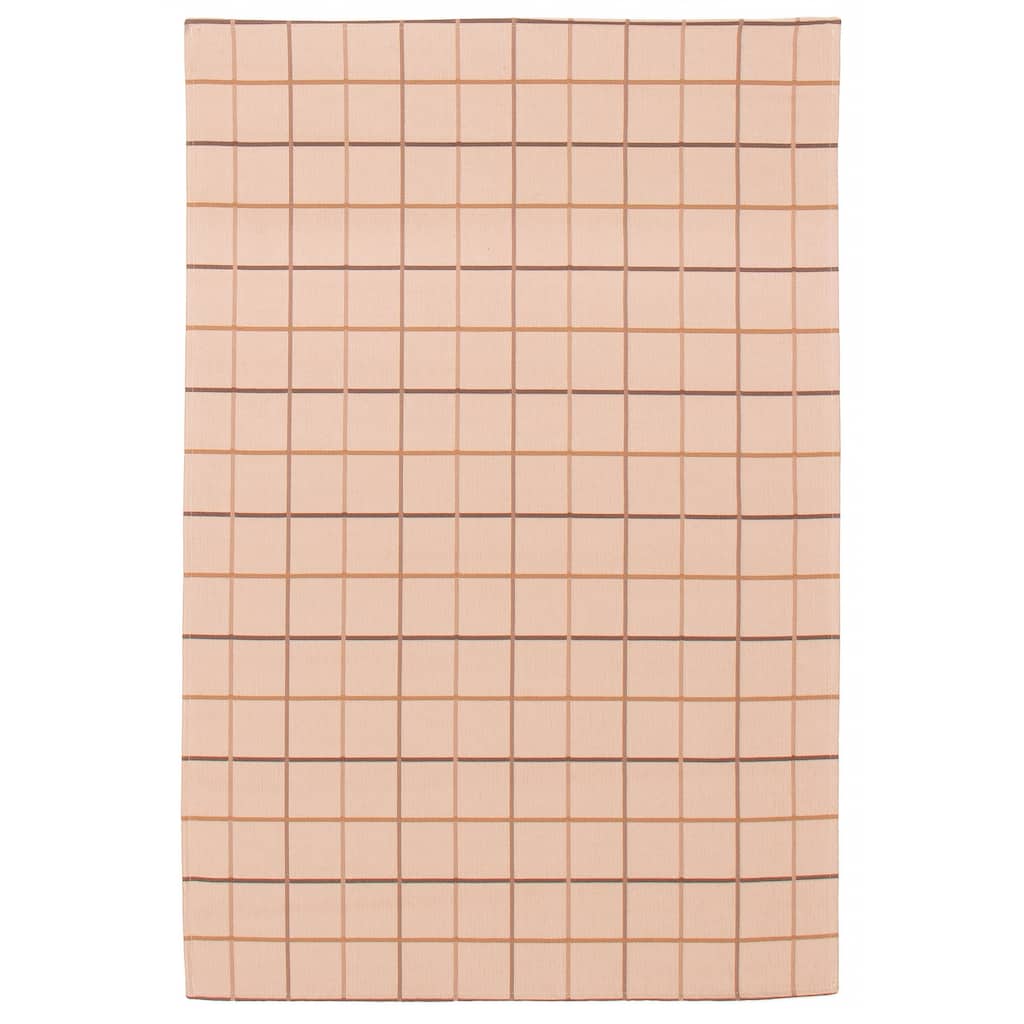 ECARPETGALLERY Machine Woven Lotus Mod Beige Cotton Rug - 4'4 x 6'7