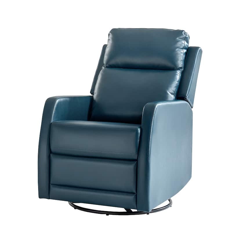 Esteban Modern Faux Leather Manual Rocking Swivel Recliner with Wingback