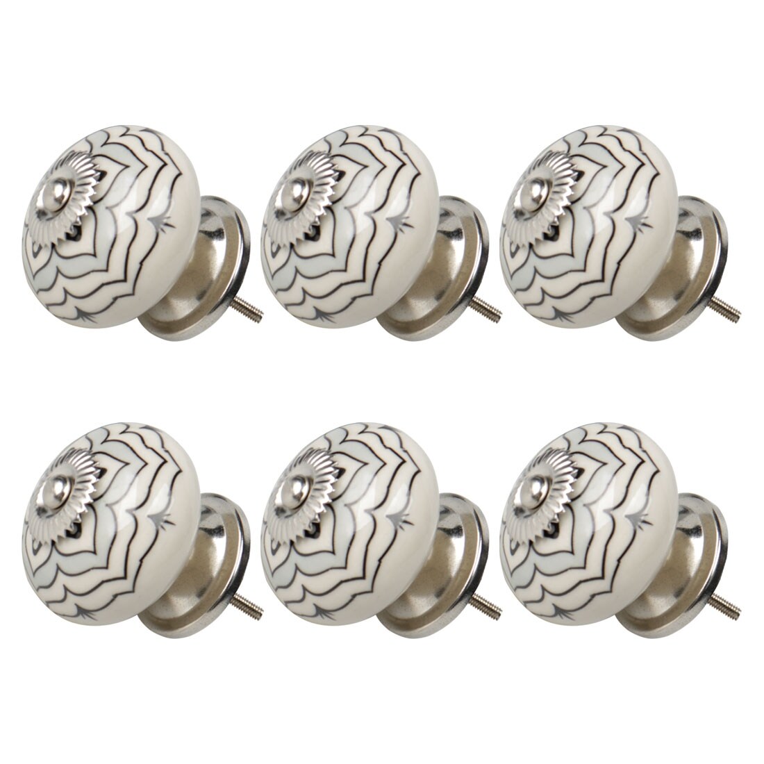 Shop 6pcs Ceramic Vintage Knobs Drawer Round Pulls For Cupboard