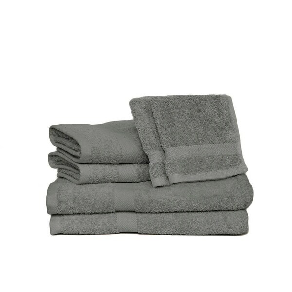 Deluxe 6-piece Cotton Terry Bath Towel Set - On Sale - Bed